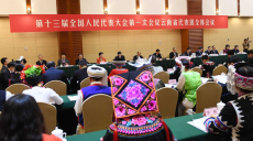 雲南省代表団の全体会議が報道陣に公開